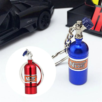 Aluminum Alloy Creative Turbo NOS Nitrous Oxide Bottle Key Chain Keychain Keyring Stash Pill Box Storage