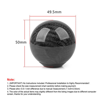 JDM Style Universal Oval/Sphere Carbon Fiber Manual Gear Shift Knob With 3 Adapter for Most Car Decorations Classic